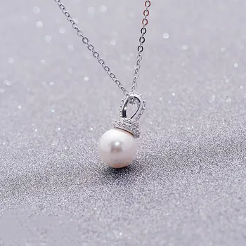 Qsjie visoke kakovosti SWA elegantno penečih kristalno pearl materinski Dan darilo izbor Ogrlico, Obesek, Modni Nakit
