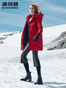 BOSIDENG Srednje in dolge hooded suknjič modni športni žensk navzdol jakno nov trend v zimskem času B80141036