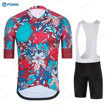 Elegantno print set Poletje Kolesarjenje Oblačila Cestno Kolo Moški Jersey Set Ropa Ciclismo MTB Kolo Oblačila za Šport Kolesarjenje Nastavite 2020