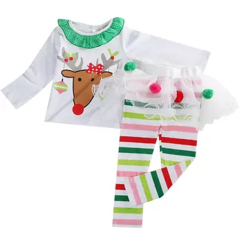 Božič Baby Toddler Fant Dekle Oblačila Sklop Otroke Božič nastavite Jelenov Vrhovi Tutu Krila obleko Obleke Otrok Costuems