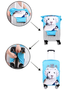Kawaii 3D, Živali, Prtljage Kritje Mačka Zaščitna Primeru Nepremočljiva Zgostitev Elastična Kovček kovček Za 18 - 32 Inche Potovanja Accessorie