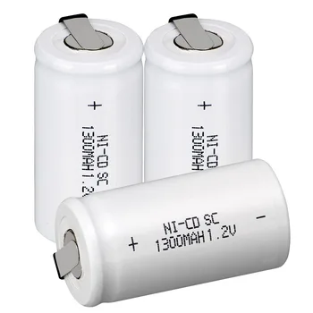 SC bela 1300mAh ni-cd 1.2 v baterije za ponovno polnjenje baterij 4.25 cm*2,2 cm 1,2 v baterije za električno orodje,