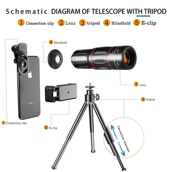 Tongdaytech HD 4K 28X Zoom Mobilni Telefon, Kamera, Objektiv Ribje Oko Teleskop Lentes Telefon Za Smarphone Makro Objektiv Lente Par Celu