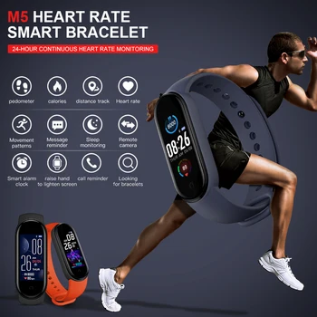 M5 Smart Band Šport Fitnes Zapestnica Watch Fitnes Tracker Smartband Krvnega Tlaka, Srčnega Utripa Nepremočljiva Pametno Gledati