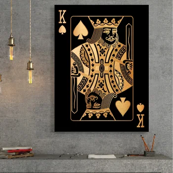Rumena Poker Dekoracijo Nordijska Plakat Stenske Slike Za Življenje, Delo Soba Plakati Wall Art Platno Slikarstvo Sliko Brez Okvirja