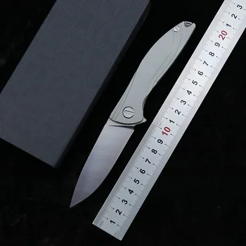 LEMIFSHE Neon Folding Nož Kroglični Ležaj D2 Rezilo TC4 Titana Ročaj Prostem Kampiranje Večnamenska Prenosna Lov EOS Orodje