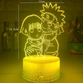 Dekleta Noč Svetlobe Naruto Uzumaki in Hinata Hyuga Pisane Nočne za Študentski Študija Soba Dekor USB LED Nočna Lučka Manga Darilo