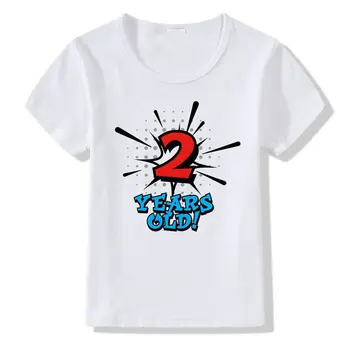 2020 fantje in dekleta happy birthday Število T-shirt Tiskanih Obleke otrok Smešno bombaž Tshirt otrok Številko 1-5 darilo za Rojstni dan