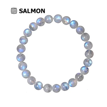 Pristnega Naravnega Modra Svetloba Jasno Moonstone Kristalno Krog Kroglice Zapestnica Zdravilni Kamen Moda za Ženske 6 mm 7mm 8 mm 9 mm 10 mm AAAAA