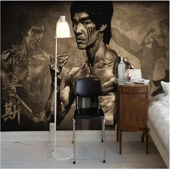 Velikosti po meri 3d fotografije za ozadje po meri foto zidana dnevna soba retro Bruce Lee 3d sliko kavč, TV ozadje ozadje za steno 3d