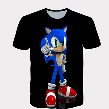 Poletje Novi Sonic Hedgehog 3D Tiskanih Majica s kratkimi rokavi Boys Risanka t-shirt Vrhovi Fantje Ulične Oblačila za Najstnike Otroci Vrhovi