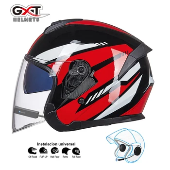 GXT Motoristična Čelada Slušalke Biker Moto Čelade Bluetooth Slušalke Motocikla Crash Unisex Čelada Casco z Bluetooth