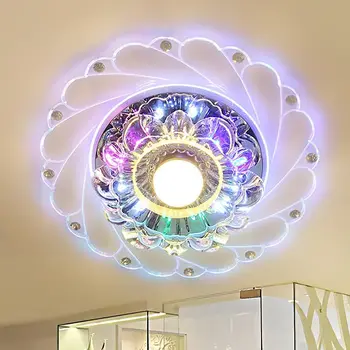 3W LED Kristalno Lotus Stropne Luči Flush Koridor Svetilka, Topla Svetloba Stropni Lestenec Za Hodnik, Hodnik, Kuhinjo, Stropne Svetilke