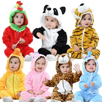 Otroške igralne obleke panda dekleta fantje oblačila novorojenčka jumpsuit pozimi romper zajec živali Pižamo roupas de bebe recem nascido