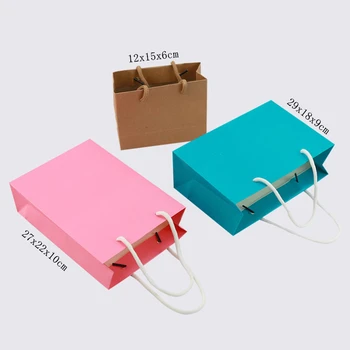 10pcs/paket darilo vreče kraft papir, kraft papir embalaža ročaj poroko sladkarije vrečko za shranjevanje papirja skladiščenje vrečka darilna vrečka