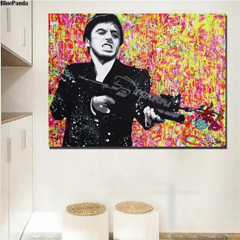 Tony Montana Platno Plakat Ulične Umetnosti Tiskanja Povzetek Moderno Slikarstvo Stensko Sliko Doma Dekoracijo