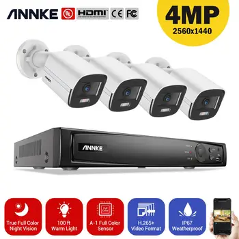 ANNKE 4MP FHD POE Omrežna Video Varnostni Sistem 8MP POE Diktafon Z 4MP Barvno Night Vision Nadzor CCTV Kamere POE