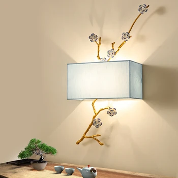 Kitajski stil tkanine stenska svetilka moderne stenske luči za dom