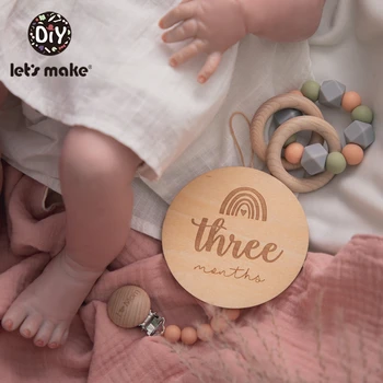Naj 4PCS 10 cm Lesene Mejnik Baby Rast Spominek Novorojenčka Mesečna Spominski Priložnostni Foto Rekviziti Dodatki