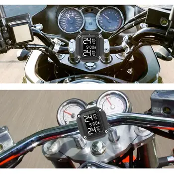 5V Brezžični Magnetni USB Polnjenje Motocikel Tlaka v Pnevmatikah Monitor Z LCD Zaslonom Nastavljiv TPMS Kolesa Tlaka v Pnevmatikah Alarm