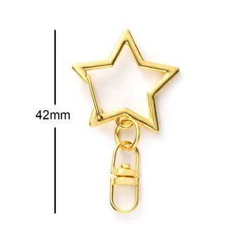 10 kosov zvezda oblike Kovinske Prazno Keyring Keychain Split Obroč Keyfob Ključa Imetnika Obroči Ženske Moški DIY obeskov Dodatki