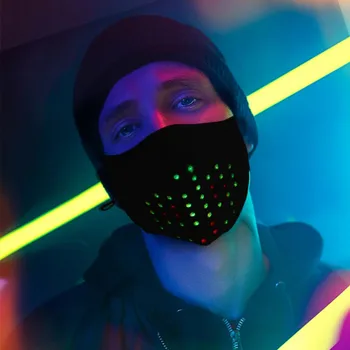 RGB LED Bliskavico Zvok Glasovni Nadzor Sijaj Obraza, Maska za Dihanje Unisex Masko, Glasbena oddaja DJ Party Božično noč Čarovnic Sijaj Masko Darila