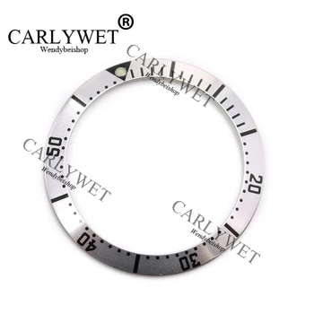 CARLYWET Debelo Visoke Kakovosti Aluminij Srebrni barvi s Črno Pisanje Watch Vstavite Ploščo za 2231