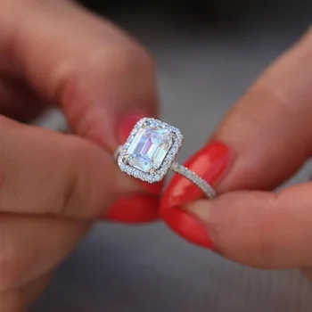Modni Prstan Luksuzni Crystal Ring Za Ženske Maturantski Srebrne Barve, Nakit, Nove do leta 2020 Najboljši Prijatelj Darilo Velikosti 6 7 8 9 10 anillos