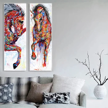 Platno Slikarstvo Velika Velikost Umetnosti Plakatov Konja Slika Wall Art Poster Tiskanje Živali Barvanje Doma Dekor dnevna soba dekoracijo