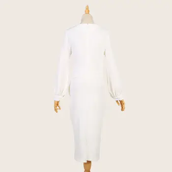 2020 Pomlad Obleko Ženske Dolg Rokav Elegantno Belo Urad Obleke Slim Ženske Stranka Obleko Plus Velikost 3XL Midi Vestido Ropa Mujer