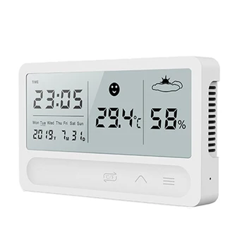 Elektronski Termometer Higrometri Digitalna Ura LED Velik Zaslon Multi-funkcijo za Gospodinjstvo Spalnica Dekoracijo