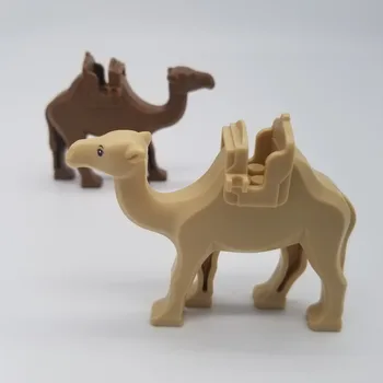 2 Kos/Veliko Rjavo Kamele Slika Živali Pesek Puščave gradniki Set Model Opeke Igrače za Otroke X023