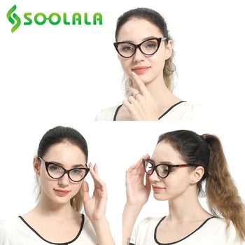 SOOLALA Obravnavi Očala Ženske Cat Eye Glasses Full Frame Očala +0.5 0.75 1.0 1.25 1.5 1.75 2.0 2.5 2.75 3.0 3.5 4.0 4.5 5.0