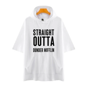 Urad TV Show Dunder Mifflin po Meri Hooded T-majice za Ženske/Moške Poletne Kratek Rokav Tshirts Priložnostne Ulične Oblačila