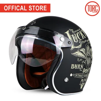 TORC blagovne znamke motoristična čelada letnik odprto stranico, 3/4helmet motokros motocikla jet retro čelada capacete PIKA T50 moto čelada