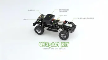 1/35 nesestavljeni model mini daljinski upravljalnik off-road plezalni KOMPLET za Orlandoo HunterA01 Wrangler gosenicah DIY Deli