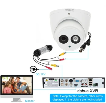 Dahua camaras HDCVI Dome Kamera HAC-HDW1400EM-A 4MP micphone Smart IR50m IP67 DC12V IR Zrkla varnosti CCTV audio fotoaparat