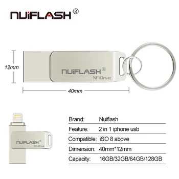 IOS mobilne Pendrive Micro USB 124 GB iPhone/ iPad/ Strele / Flash Disk