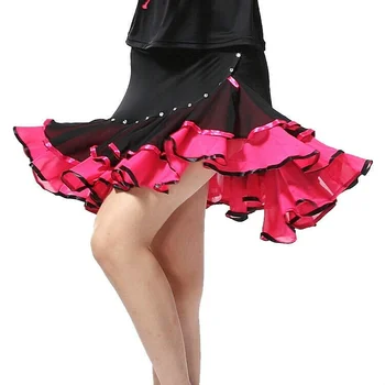 Ženske Latinski Ples Krilo Dvorana Salsa Tango Rumba Dancewear Swing Ruffle 904-B069
