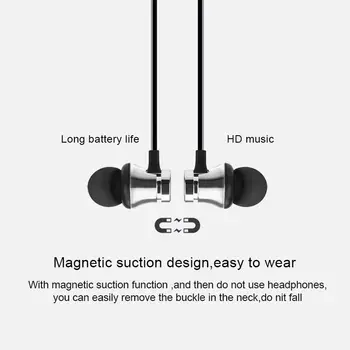 V uho Magnetni Bluetooth Stereo Slušalke, ki Teče Magnetni Slušalke Bluetooth V4.2 Brezžične Stereo Slušalke Šport