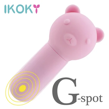 IKOKY 10 Frekvenca Klitoris Stimulator G-spot Massager Mali Medved Vibrator USB polnjenje Bullet Vibracijsko Jajce Sex Igrače za Ženske