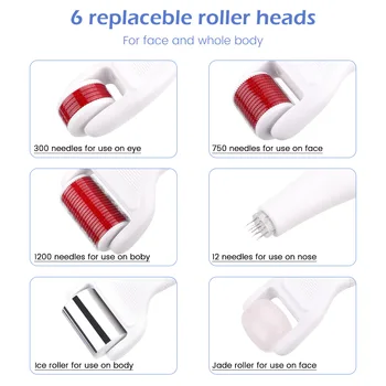 8 In1 Derma Roller Mikro Igla Roller Kit Micro-needling Valja Titana Mezoroller Nego Kože Sterilne Naprave za Obraz, Oči, Telo