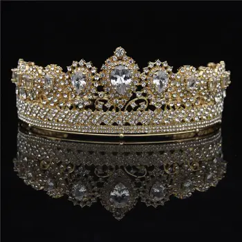 Krasen Cirkon Glavo Krono Nevesta glavo obleke Poročne Tiara Kron Princesa Kraljica Diadem Stranko Poroko Lase, Nakit, okrasek,