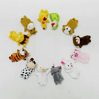 12 kos/veliko mini plišastih otroška igrača živali družino prst lutke nastavite nebesno fantje dekleta prst lutke K0198