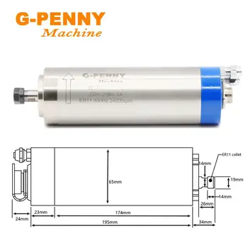 G-penny 800W ER11 Vodno Hlajeni Motor Vretena, Vodno Hlajenje & 1,5 KW VFD Inverter Spremenljivo Frekvenco CNC Vretena za Nadzor Hitrosti,