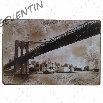 Florida Kovinski Plakat Tin Prijavite Vintage New York Kovin Okrasni Prijavite Retro London Kovinsko Ploščo Človek Jame Doma Stenska Ploščica Dekor
