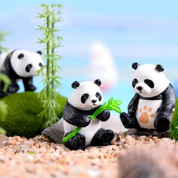 2020 Pravljice Vrt Miniature Mini 4PCS Panda Pravljice Doma Dekoracija dodatna Oprema pisarne Avto Božični Dekor Živali Darilo