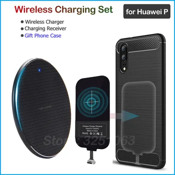 Telefon Brezžično Polnjenje za Huawei P20 P30 Lite Mate 9 10 20 Lite Pro Brezžični Polnilnik+USB Tip C Sprejemnik Adapter Darilo TPU Ohišje