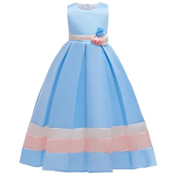 PLBBFZ Cvet Čipke Večer Punca Obleke Prvo Obhajilo Princesa Obleko Otroci Kopalke Otroci Oblačila Žogo Obleke Za Dekleta