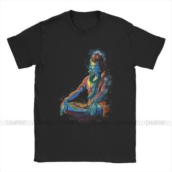 Večno Gospod Shiva V Meditaciji T Shirt za Moške Unikatne Majice Hindujski Ganesha Bog Indija Lingam Tee Shirt Ideja za Darilo Oblačila